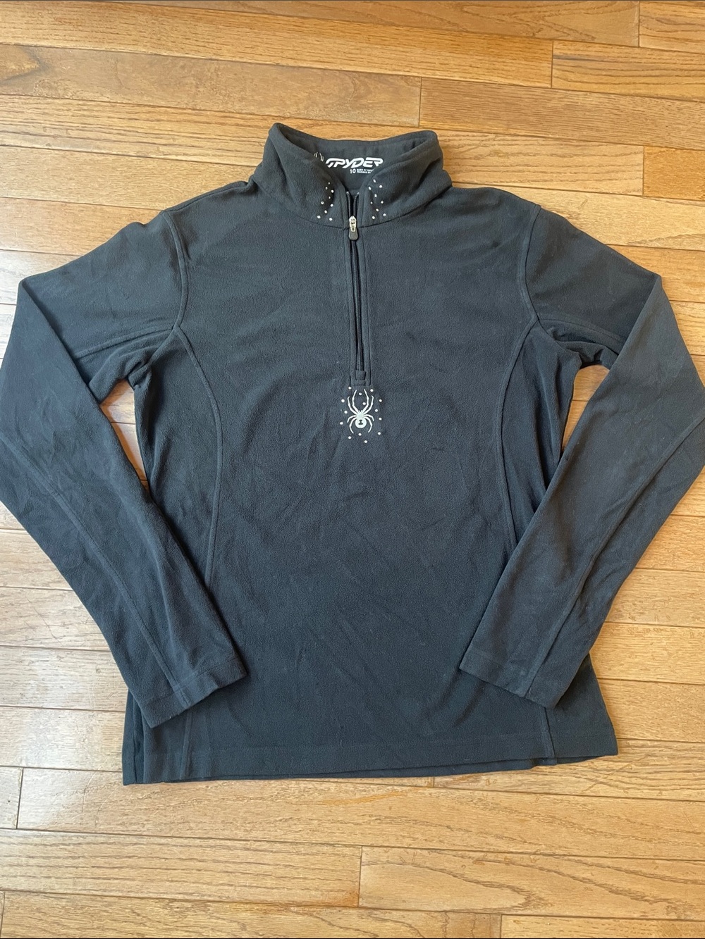 Spyder Shimmer Bug Velour Fleece Quarter-Zip Pullover Women’s Size 10